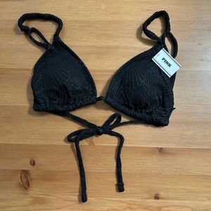 PINK by Victoria’s Secret Scrunchie Triangle Bikini Top in black